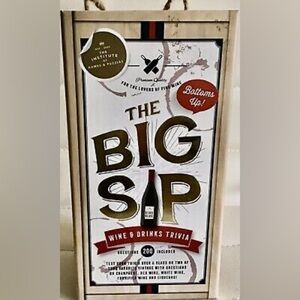 THE BIG SIP WINE & DRINKS TRIVIA SPIN CARD GAME 200 QUESTIONS  T29